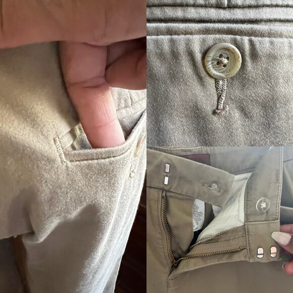 90s Vintage Lee Jeans Chino Pants Size 6 Khaki Beige Dress PETITE Bootcut Office - Picture 13 of 16